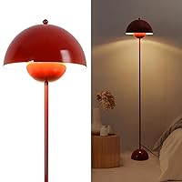 COSYLUX Modern Floor Lamp for Living Room, Industrial Tall Standing Lamp for Bedroom, Metal Shade Reflecting Light Reading Floor Lamp for Office, Nursery Room, Corner(Red)