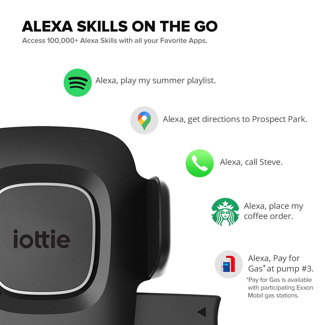 iOttie Easy One Touch Connect Pro (New) - Gen 2 - Hands Free Alexa in Your Car - Car Mount Phone Holder with Alexa Built in for iOS & Android, MFi Certified, Universal