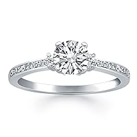 14k White Gold Diamond Accent Engagement Ring