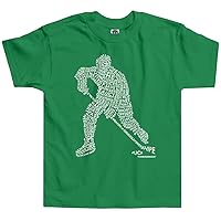 Threadrock Little Boys' Hockey Player Typography Design Toddler T-Shirt