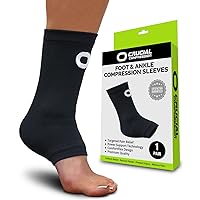Ankle Brace Compression Support Sleeve (1 Pair) - BEST Ankle Compression Socks for Plantar Fasciitis, Arch Support, Foot & Ankle Swelling, Achilles Tendon, Joint Pain, Injury Recovery, Heel Spurs