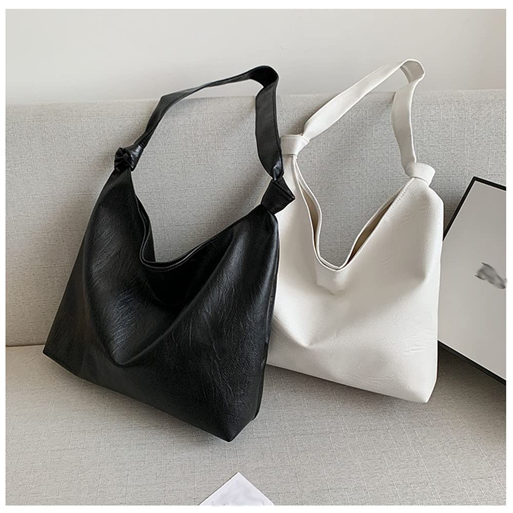 tiantianxiangshang Casual Texture Bag Ladies Large-Capacity Fashion Simple and Popular one-Shoulder Bucket Bag-Black