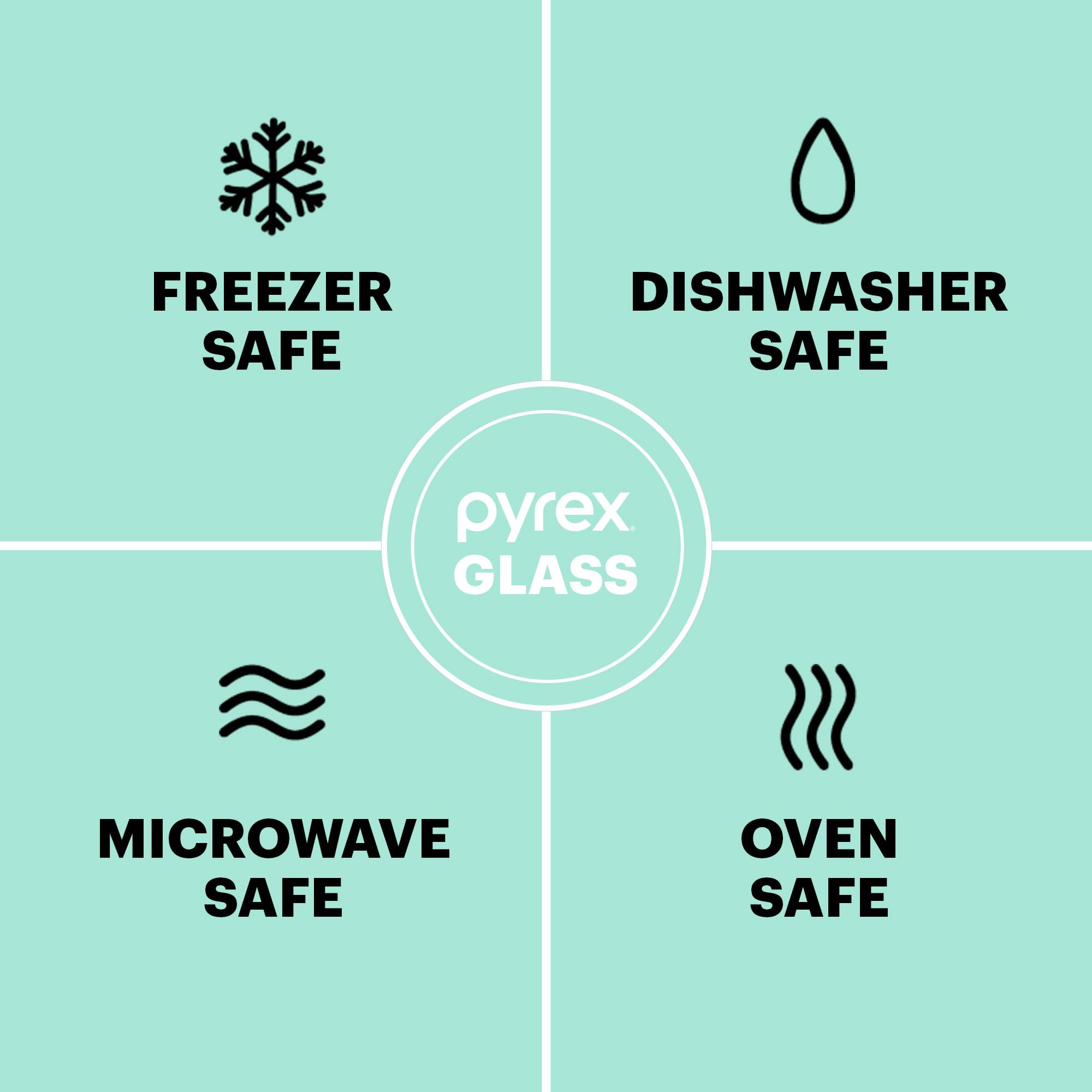 Pyrex Basics 6-Piece Glass Baking Dishes With Lids, (2 QT, 3 QT, 4.8 QT) Bakeware Sets, Freezer and Microwave Safe