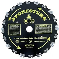 FORESTER 9” Chainsaw Brush Cutter Blade – 20 Tooth Circular Trimmer Saw Blade - for Trimming Trees, Clearing Underbrush, Cutting String, Weeds and Bush and FORESTER Brush Cutter Blade Cover Bundle