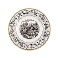 Villeroy & Boch Audun Ferme Dinner Plate, 10.5 in, White/Gray/Yellow