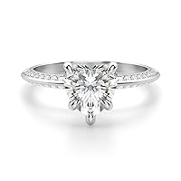 Shree Diamond 2.50 CT Heart Colorless Moissanite Engagement Ring for Women/Her, Wedding Bridal Ring Eternity Sterling Silver Solid Gold Diamond Solitaire 4-Prong Set