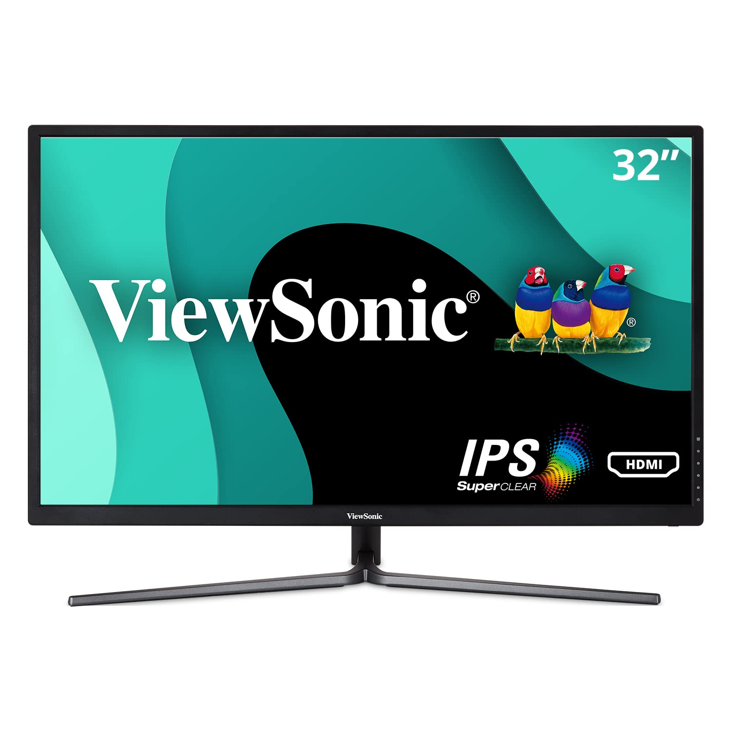 ViewSonic VX3211-2K-MHD 32 Inch IPS WQHD 1440p Monitor with 99% sRGB Color Coverage HDMI VGA and DisplayPort, Black