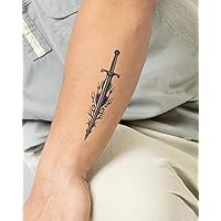 Inkbox Temporary Tattoo, One Premium Easy Long Lasting, Water-Resistant Temp Tattoo with For Now Ink - Lasts 1-2 Weeks, House of the Dragon - Blackfyre Valyrian Steel Sword, 6x3