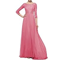 Mother of The Bride Dresses Long Evening Formal Dress Beaded 3/4 Sleeve Women's