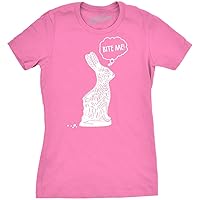 Womens Bite Me Chocolate Easter Bunny T Shirt Funny Sassy Candy Hilarious Tee