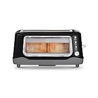 DASH Clear View Toaster: Extra Wide Slot Toaster with See Through Window - Defrost, Reheat + Auto Shut Off Feature for Bagels, Specialty Breads & other Baked Goods - Black