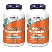 NOW Foods Calcium & Magnesium, 240 Softgel (2 Pack)