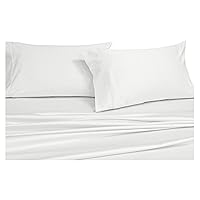 Royal Hotel Bedding Cotton Sheets, 3PC Bed Sheet Set, 100% Cotton, 300 Thread Count, Sateen Solid, Deep Pocket - White - Twin XL, Twin Extra Long Size