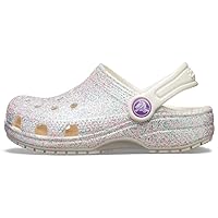 Crocs Classic Glitter Clogs (Toddler), Oyster, 8 Toddler