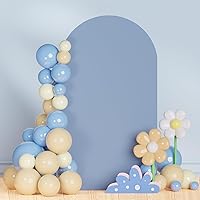 Dusty Blue Arch Cover 7.2FT Spandex Fitted Wedding Arch Covers Round Top Arch Cover Backdrop Fabric for Balloon Arch Stand Cover Chiara Backdrop Cover for Baby Shower Birthday Party Decor
