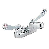 Moen 8215F03 Commercial M-Dura 4-Inch Centerser Lavatory Faucet with 4-Inch Wrist Blade Handles, 0.35-gpm, Chrome