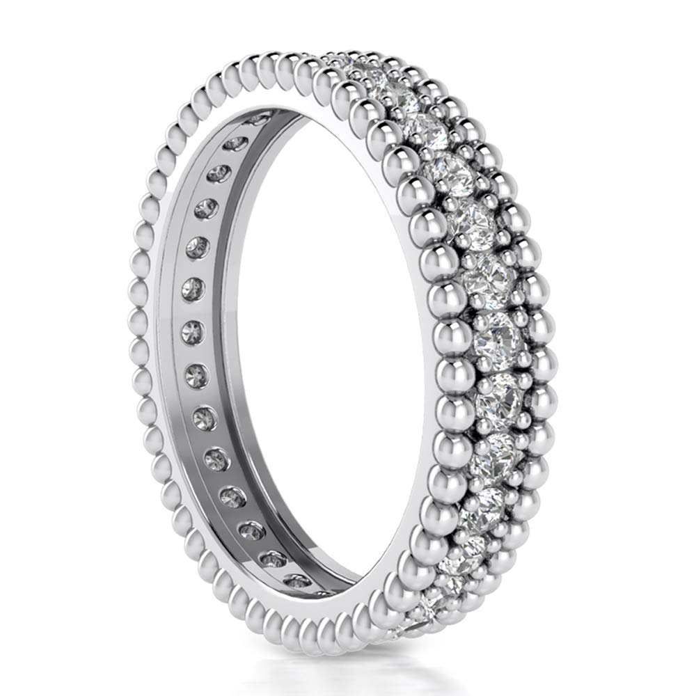 2.02 ct Round Cut Diamond Eternity Wedding Band Ring in Platinum