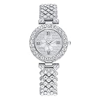 Fashion Trend Women's Watch Full Diamond Alloy Ladies Watch (silver2)