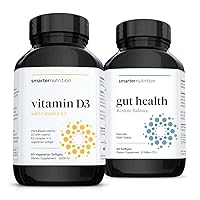 SMARTERNUTRITION Plant-Based Vitamin D3 Immune Support with Vegan K2 Complex + Smarter Gut Health Probiotics - Superior Digestive & Immune Support