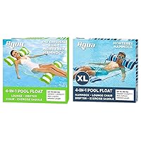Aqua Original 4-in-1 Monterey Hammock Pool Float & Water Hammock – Multi-Purpose, Inflatable Pool Floats for Adults – Patented Thick, Non-Stick PVC Material