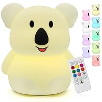 LED Night Light for Kids Room, Baby Shower Mothers Day Gifts Soft BPA Free Silicone Toddler Light Up Bed Rooms Aesthetic Decor 9 Colors Portable Rechargeable Bedside Lamp for Teen Girl Boy Nursery