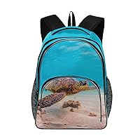 ALAZA Hawaiian Green Sea Turtle Under Ocean Travel Laptop Backpack Durable College School Backpack for Boys Girls