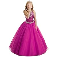 Girls' Birthday Party Princess Dresses Sequins Tulle Long Ball Gowns