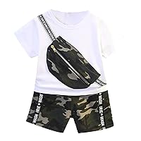 TiaoBug Baby Boys Summer Outfits Short Sleeves Camouflage Print T-Shirt Top with Shorts 2 Pieces Clothing Set