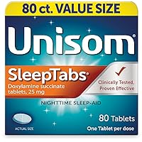 Unisom SleepTabs, Nighttime Sleep-aid, Doxylamine Succinate, 80 Tablets