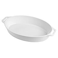 Staub Oval Dish, White, 2.4 qt. - White