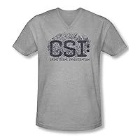 CSI Mens Distressed Logo V-Neck T-Shirt