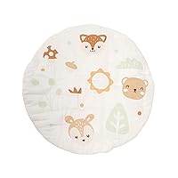 Pearhead Woodland Plush Baby Play Mat, Foldable and Washable Baby Tummy Time and Play Activity Mat, Soft Muslin Cotton Play Gym Mat
