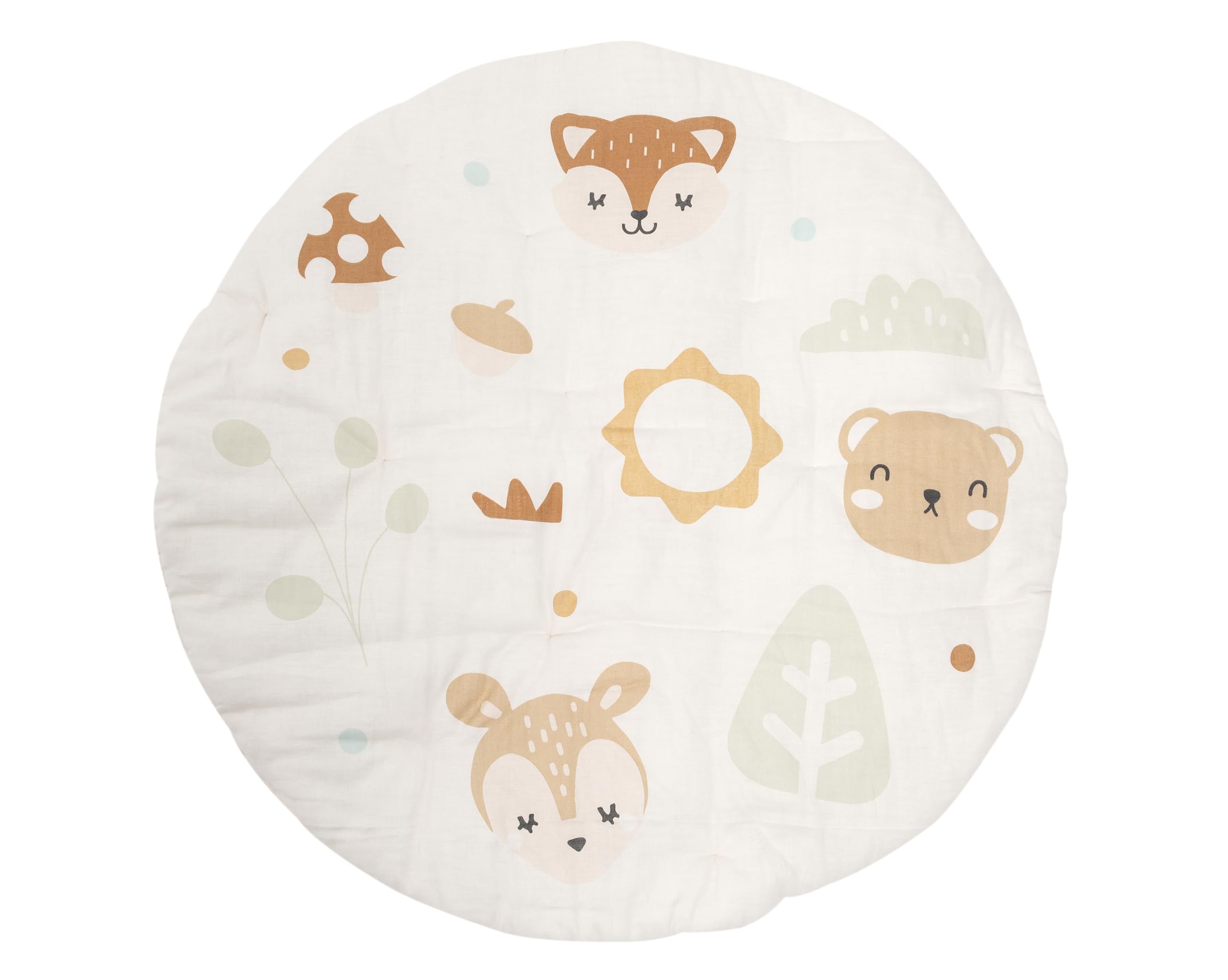 Pearhead Woodland Plush Play Mat, Portable and Washable Baby Tummy Time and Play Gym Mat, Gender Neutral Nursery Décor, Plush Cotton Play Mat