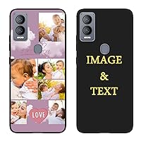Personalized Phone Case for Cricket Magic 5G / AT&T Propel 5G Custom Collage Picture Case Customized Name Soft Case Birthday Gift for Men Women Photo Text Full Protective Cover Slim Fit Black Y