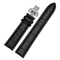 Genuine Leather watchband for Mido Multifort M005 Series M005930 Wristband 23mm withstainless Steel Butterfly Buckle (Color : 10mm Gold Clasp, Size : 23mm)