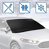 Windshield Cover for Ice Snow and Hail Protection - Waterproof Magnetic Guard for Winter, Freeze Protector for Auto Truck Van and SUV, Black, 78