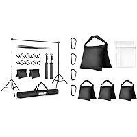 Emart Backdrop Stand 10x7ft(WxH) Photo Studio Adjustable Background Stand Support Kit with 2 Crossbars, 8 Backdrop Clamps, 6 Sandbags and Carrying Bag for Parties New Year Events Decoration