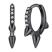 Classic Huggie Hoop Earrings with Cubic Zirconia Mini Cute Jewelry Punk Gothic Tiger Claw Design for Men Women