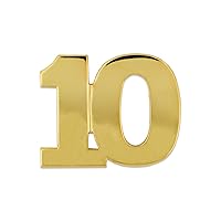 PinMart's Number 10 Ten 10th Anniversary Shiny Gold Lapel Pin