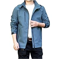 Hooded Winter Jackets For Men Zip Pockets Solid Color Coats Outwear Hoodie Long Sleeved Cardigan Outdoor Jacket