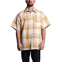 G-Style USA Western Casual Checkered Plaid Short Sleeve Button Up Shirt