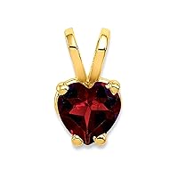 Jewelry Affairs Real 14k Yellow Gold Heart Birthstone Gemstone Pendant Charm
