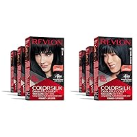 Revlon Permanent Hair Color, Permanent Black Hair Dye, Colorsilk with 100% Gray Coverage & Permanent Hair Color, Permanent Black Hair Dye, Colorsilk with 100% Gray Coverage
