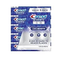 Crest 3D White Ultra Whitening Toothpaste, Vivid Mint, (5.6 Ounce, 5 Pack)