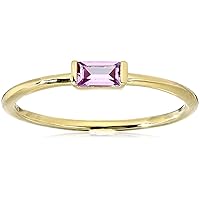 Amazon Essentials 18K Yellow Gold Plated Sterling Silver Cubic Zirconia Fashion Stackable Ring (previously Amazon Collection)