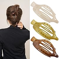 Flat Claw Clips Hair Barrettes for Women Alligator Hair Clips 3Pcs Hair Claw Clips for Thin Hair Duck Billed Hair Clips Medium Hair Clips for Styling Hair Clamps Jaw Clips