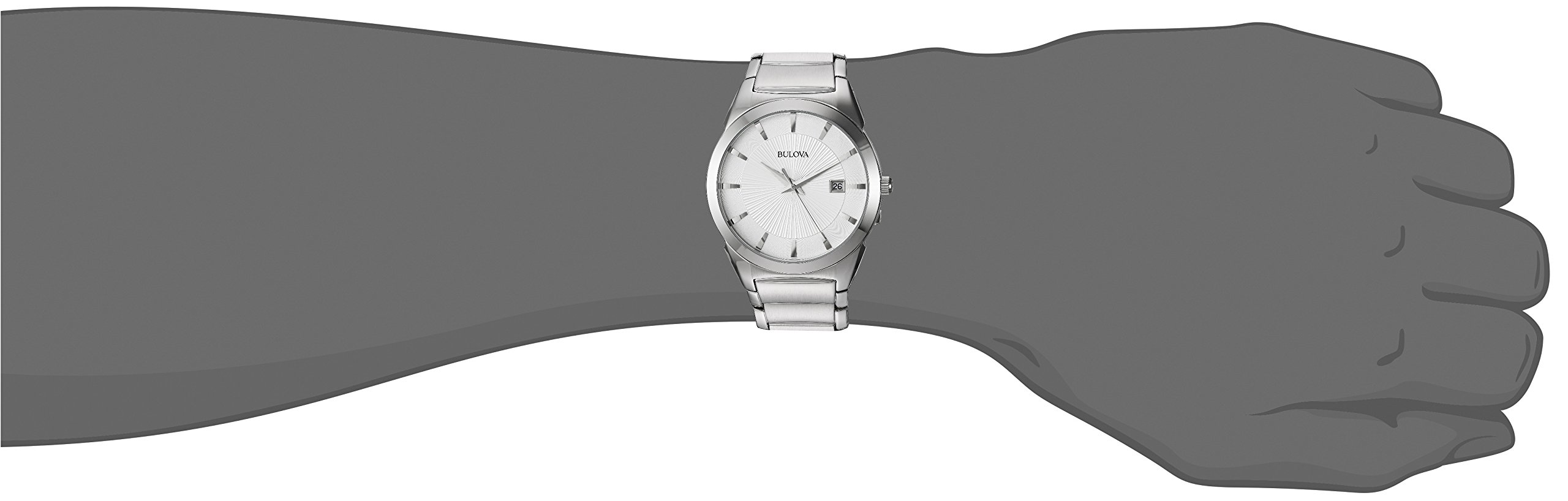 Bulova Men's 3-Hand Calendar Date Quartz Watch, Patterned Dial, 38mm