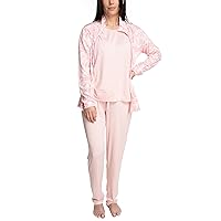 Hanes Women's Cloud Knit 3 Piece Everyday Wear Sleep Lounge Set, Multiple Colors, Multiple Sizes