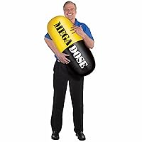 Yellow & Black Plastic Inflatable Pill Prop - 3' (Pack of 1) - Ideal for Photoshoots, Party Decor, & Novelty Gift