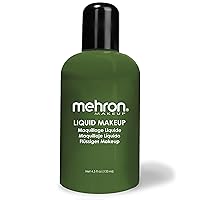 Mehron Makeup Liquid Makeup | Face Paint and Body Paint 4.5 oz (133 ml) (GREEN)